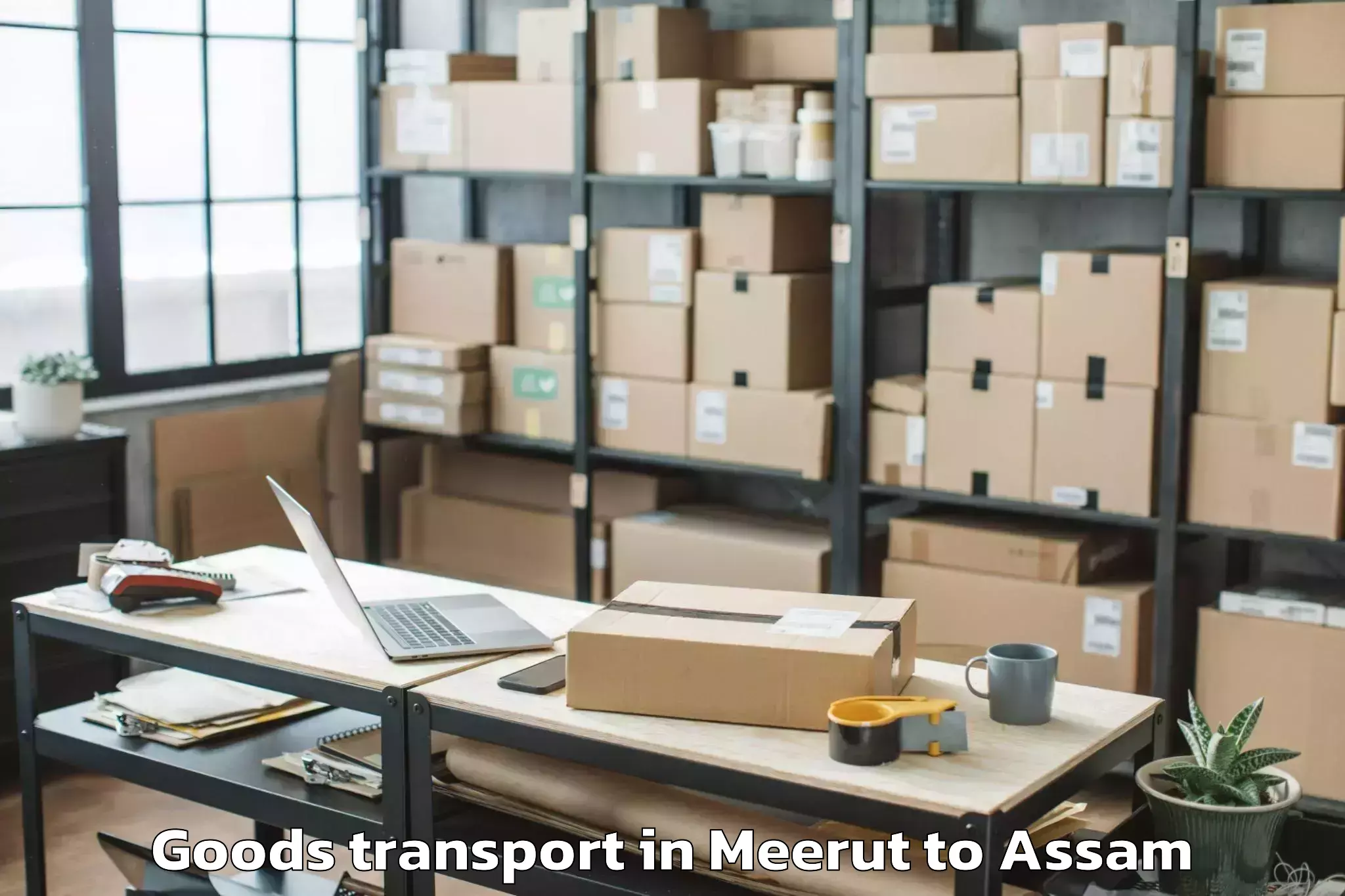 Top Meerut to Raha Goods Transport Available